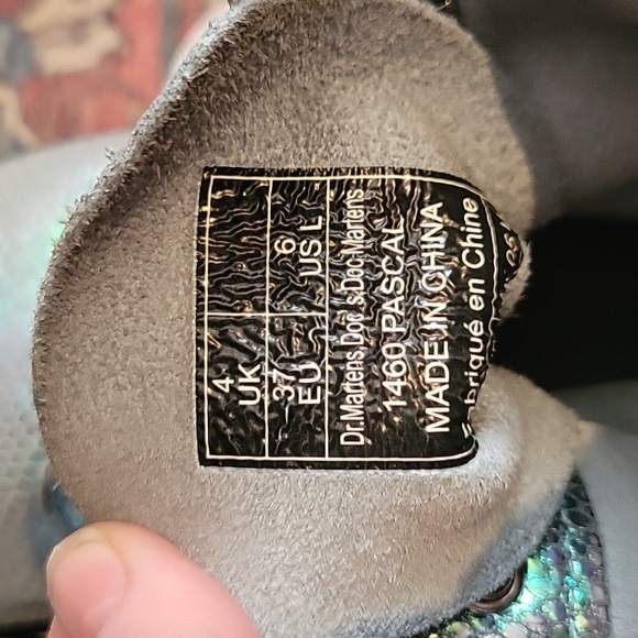 Dr. Marten Pascal Blue Iridescent Texture Boots - Picture 8 of 11